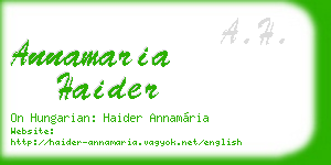 annamaria haider business card